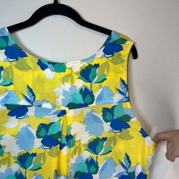 Draper James RSVP Womens Button Side Floral Tank Top Yellow Lightweight Sz Large - Picture 11 of 15